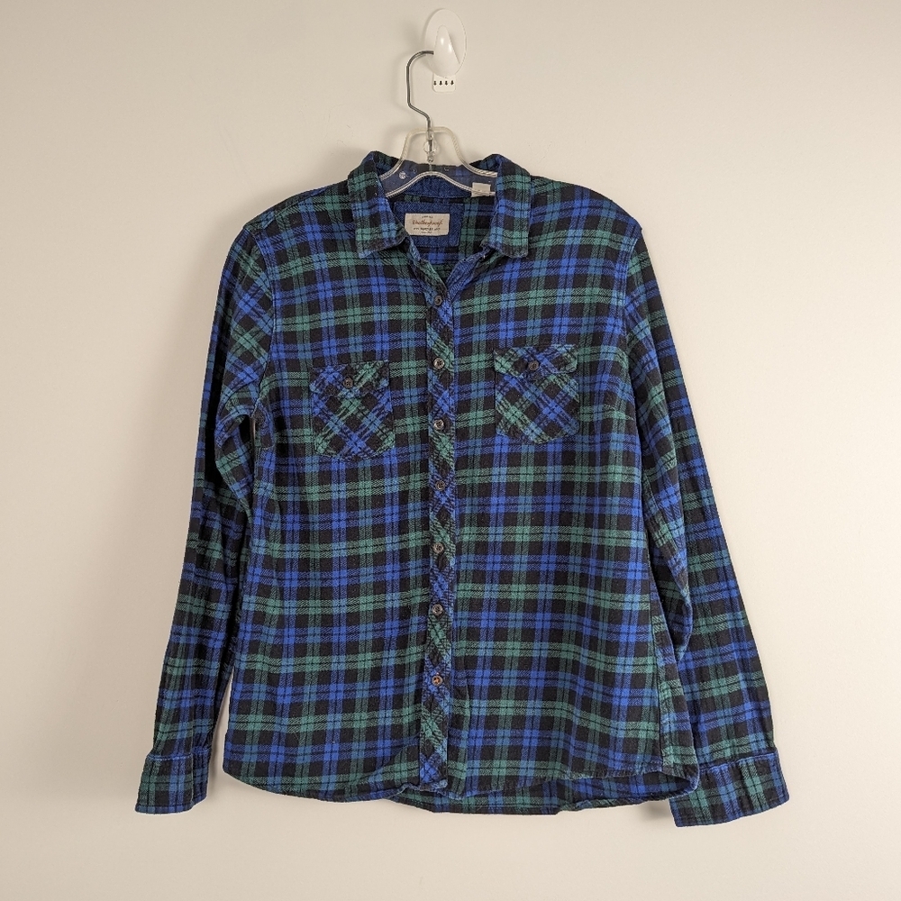 Women's Weatherproof Vintage Plaid Flannel Shirt Size L